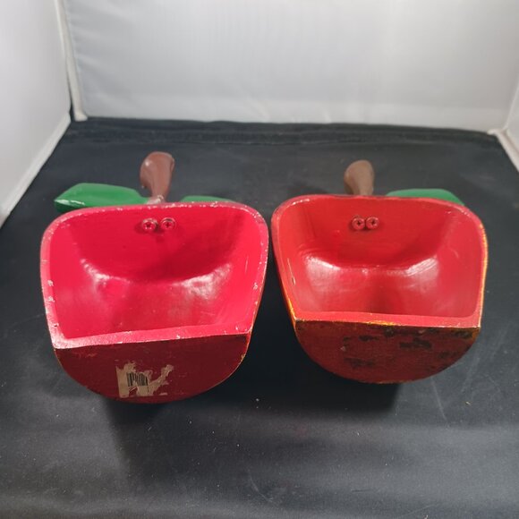 Vintage Cast Iron Red Apples Decor Hand Painted Set of 2  Cast Iron Apple Door Stop or Book End Support Hand Painted (2pcs)